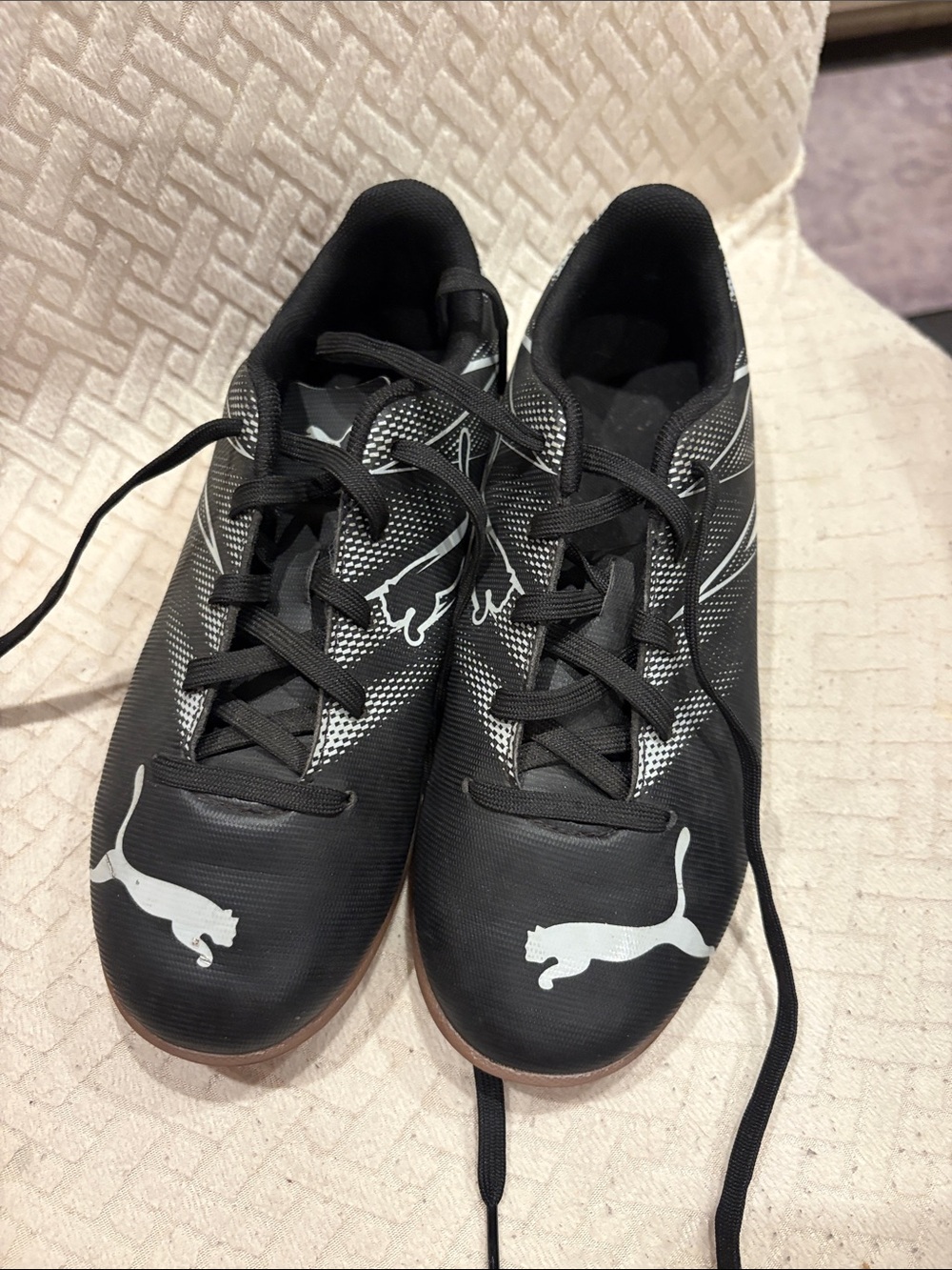 Puma Men’s Black and White Athletic Soccer Shoes